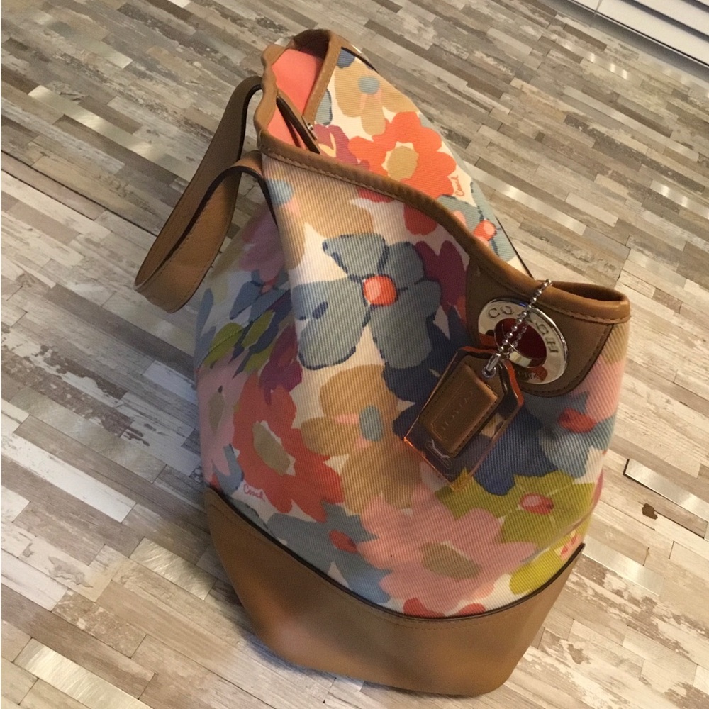 Coach Multi Color Floral Handbag - Picture 5 of 8